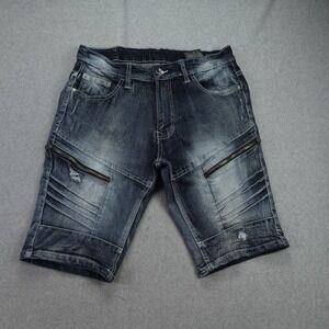 Southpole Shorts Mens 29 Blue Moto Slim Biker Streetwear Distressed Denim